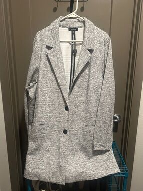 torrid Heather Gray Knit Blazer Trench Coat